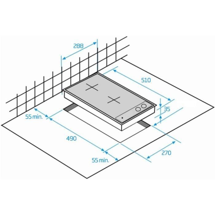 Table vitrocéramique BEKO HDCC32200X - 2 foyers - Commandes tactiles - Zone modulable - Noir