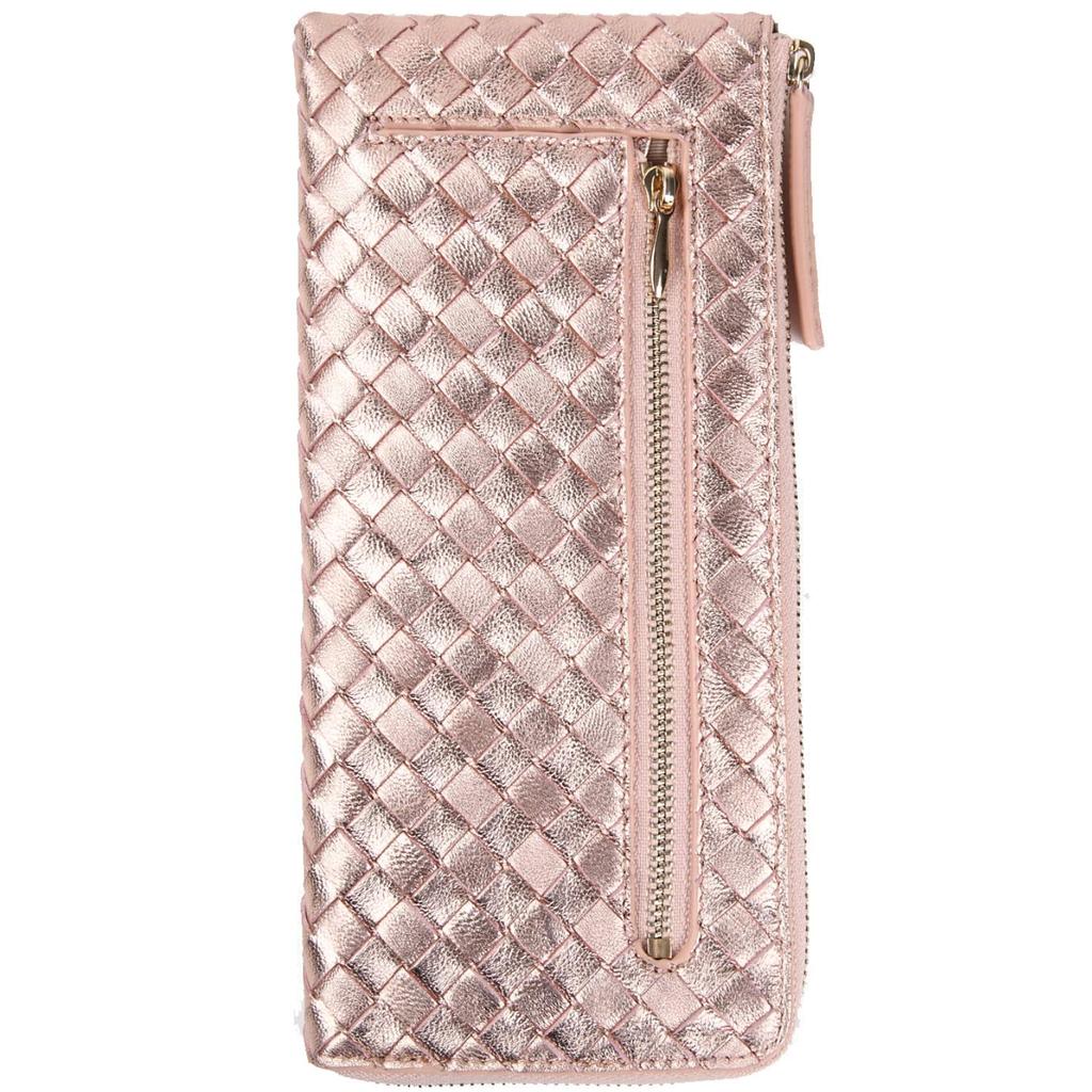 World Closet Women's Long Wallet, "Wind Era," L-Shaped Zipper, Genuine Lamb Leather, Holds 24 Cards, Ultra-Lightweight (100g), Ultra-Thin (1.5cm),