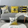 Bee Day Pillow Cartoon Spring and Summer Sofa Pillow Living Room Decoration Sunflower New Printed Pillow Cover