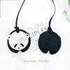 Cute panda bag pendant, top layer cowhide charm, leather backpack, animal charm key chain