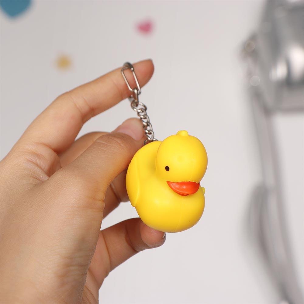 Model Doll Sound Light Keychain Cartoon LED Duck Keyring Yellow Duck Keychain Children's Gifts