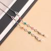 Colorful Metal Glasses Chain Rhinestone Beads Eyeglass Lanyard Sunglasses Chains  Women Girls