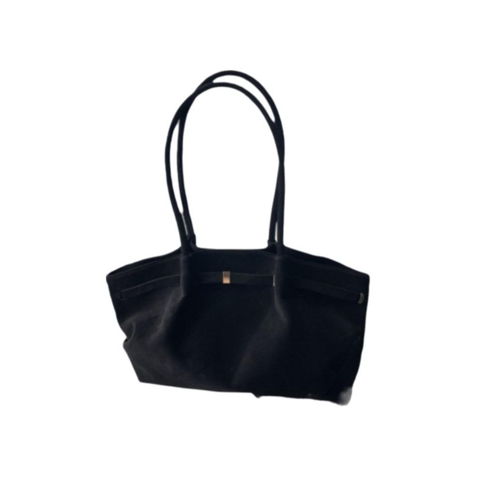 Matte Finish Underarm Bag Large Capacity Vintage Velvet Tote Bag Inner Pocket Suede Material Shoulder Bag Casual Commuting