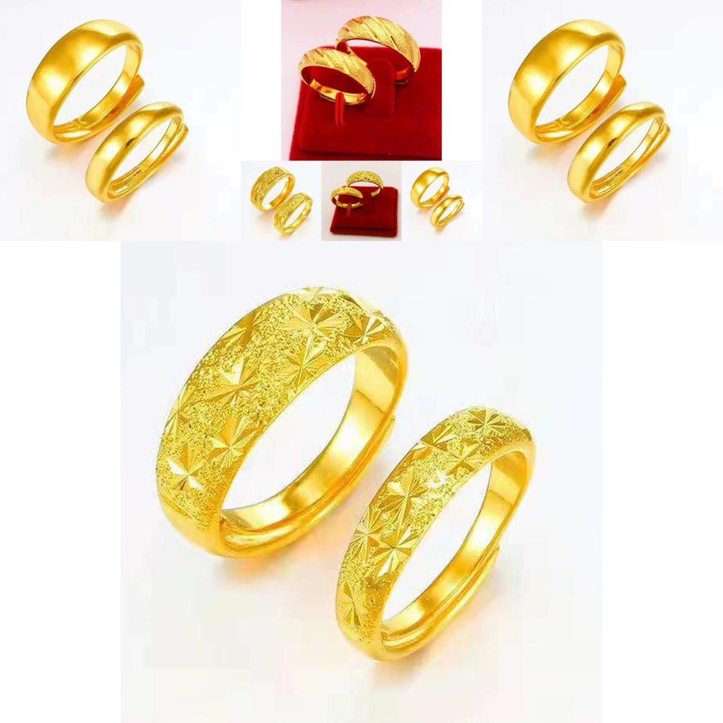 Minimalist Gold Plated Copper Couple's Rings With Meteor Shower And Starry Design For Elegant Style