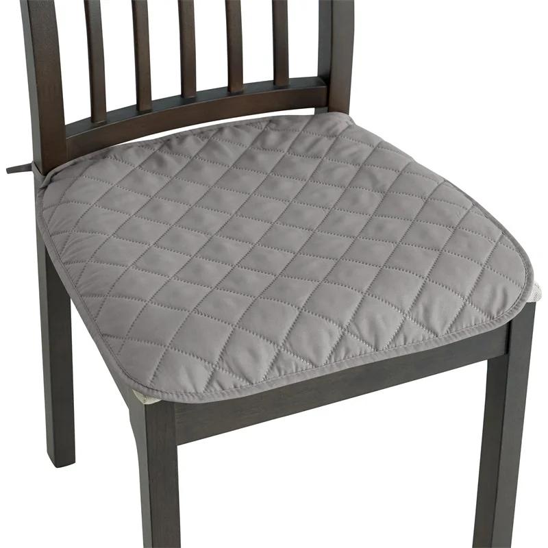 1PC Quilted Chair Seat Cushion Non-Slip Dining Chair Covers Solid Color Office Stool Seat Pads for Hotel Wedding Restaurant