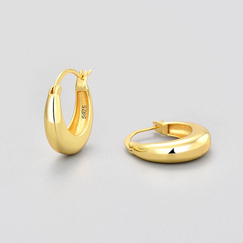 925 Sterling Silver Earrings For Women Trendy Gold Color Geometric Earring Jewelry Prevent Allergy Party Accessories Gift