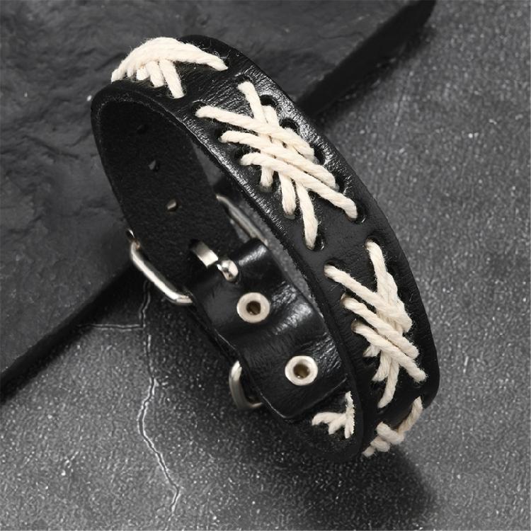 Braccialetto Regolabile in Pelle Intrecciata Con Decorazioni in Lega Braccialetto Punk Ispirato Elegante Braccialetto Per Uomini e Donne