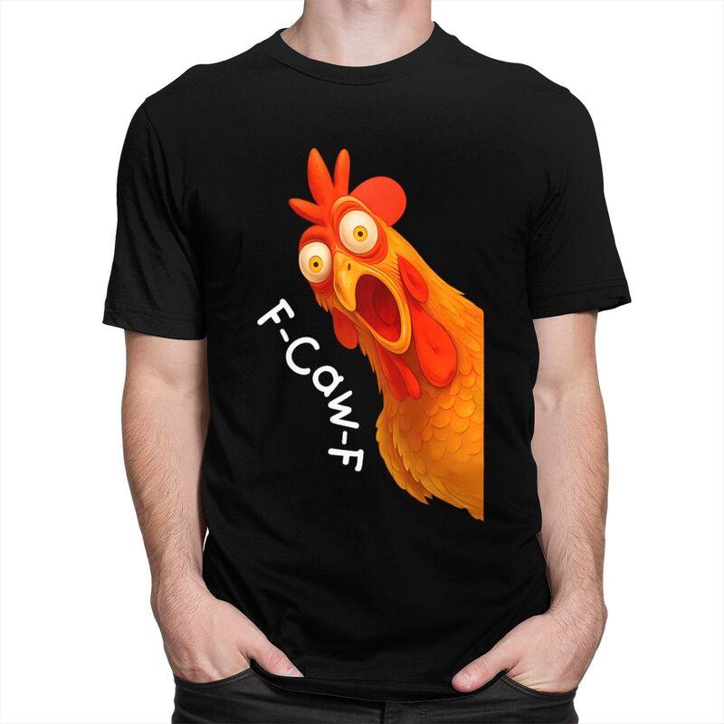 FCawFChicken TShirt 100 Cotton Tee Tops Streetwear Round Neck Sarcastic Rooster Tshirts Fashion ShortSleeve Clothes