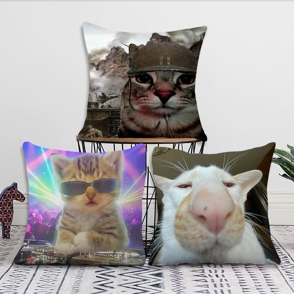 Meme Rosa Schleife Katzen Lustiger Kissenbezug Kissenbezug Dekoration Zimmer Zuhause Sofa Wohnzimmer Büro Auto Nordische Schlichtheit