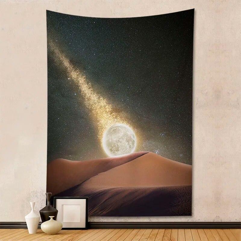 Tapestry beautiful starry sky moon room decoration home life wall hanging background cloth