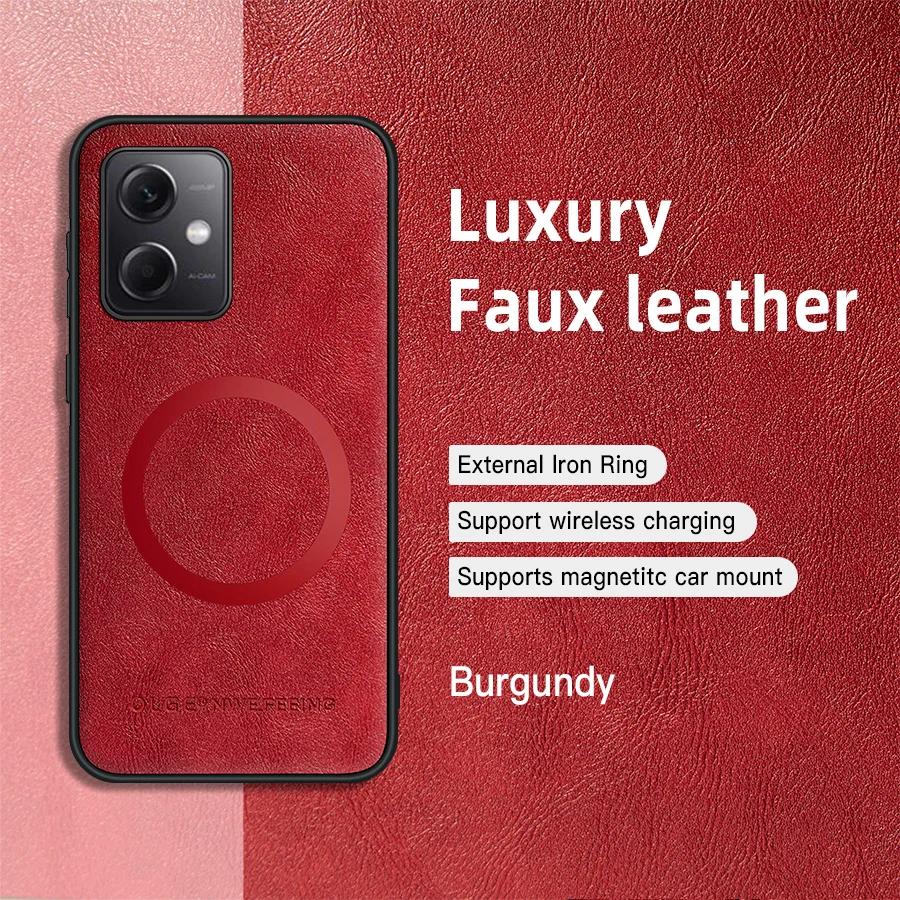 

Для POCO X5 X5 Pro Чехол из ПУ кожи с магнитным кольцом, мягкий край, противоударный, против отпечатков пальцев For POCO X5 Pro красный