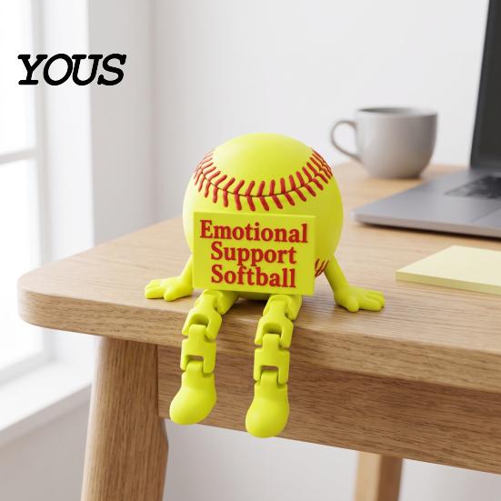 Sports Fan Desk Accessory Ball Buddy Figurine with Articulated Legs, Shelf Sitter Statues, Baseball Decor Movable Joints Football/Tennis