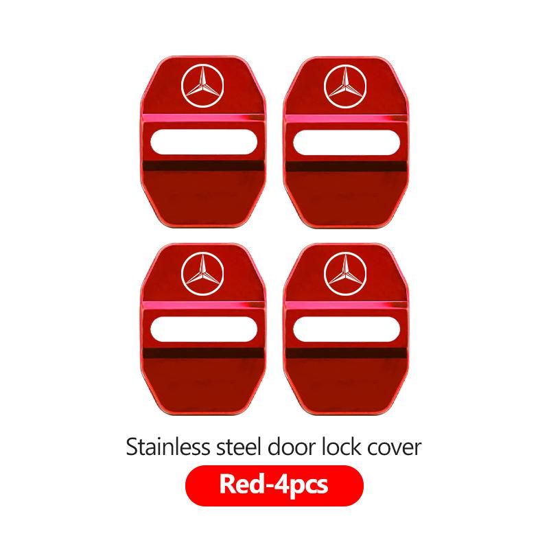 AABGW1 For Benz 4PCS Car Styling Door Lock Cover Stainless Steel Protection Accessories AMG Exclusive W204 W222 W205 W203 W213 W124