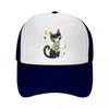 Playful Midnight Cat Star Illustrati Mesh Baseball Cap Casual Hat Outdoor  For Womens Unisex FeUnisex