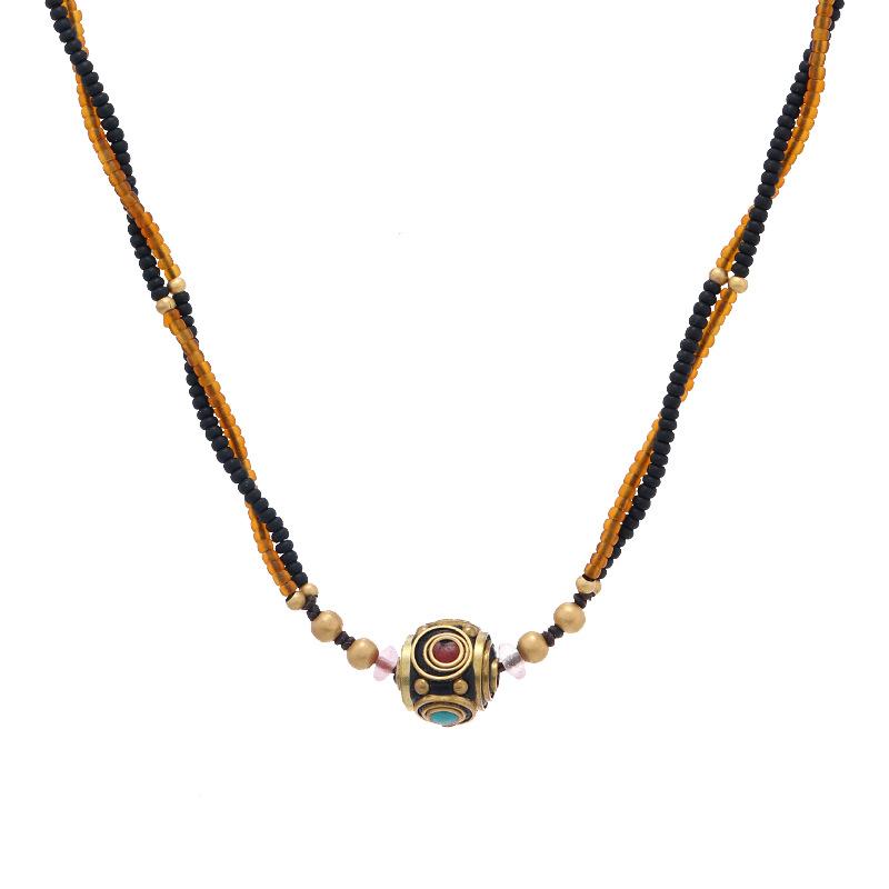 Niche design Nepalese style simple necklace female retro ethnic style temperament collarbone chain new Chinese short neck chain