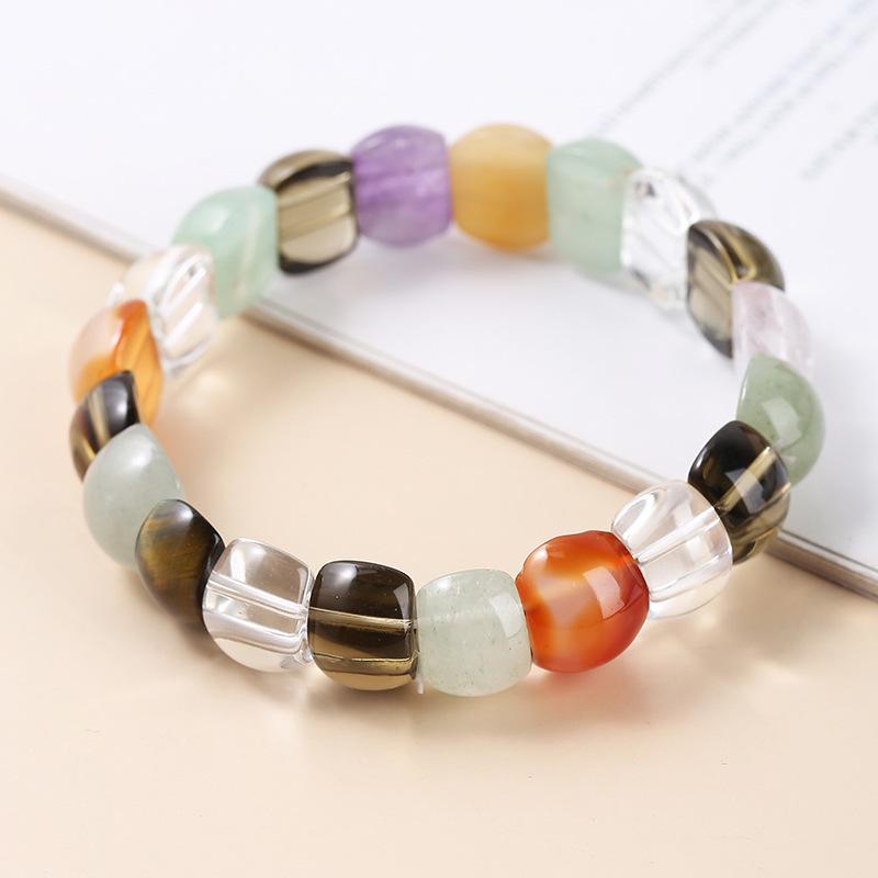 

Женский браслет из аметиста и розового кварца Jingde - Простой дизайн в один ряд Approximately 10-14mm