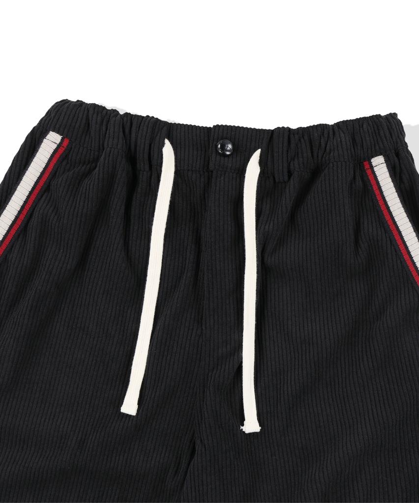 NOT4NERD Striped Rib Parachute Corduroy Pants - Black