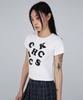 CHICKS Chicks Word Black Crop Short Sleeve Tee Short Sleeve T-Shirt White