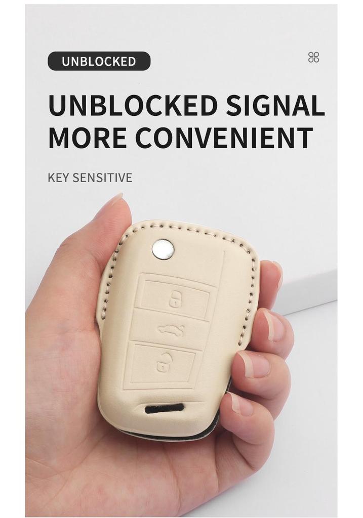 Compatible Key Case for VW Models: Bora, Sagitar, Polo, Tiguan, Tayron, Lamando, Lavida, T-Cross, Golf - Key Bag Shell Buckle.