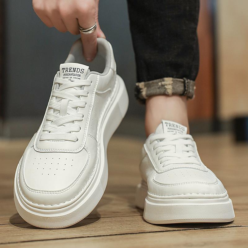 New Autumn Casual Board Shoes Leather Shoes Sports White Shoes