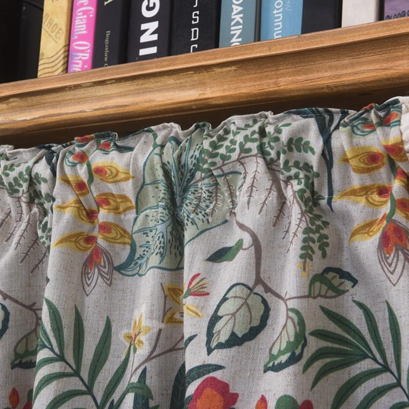 Ruffle Edge Curtains Lace Hem Short Curtain for Kitchen Small Window Drapes Dust Cabinet Door Curtain Coffee Shop Decor