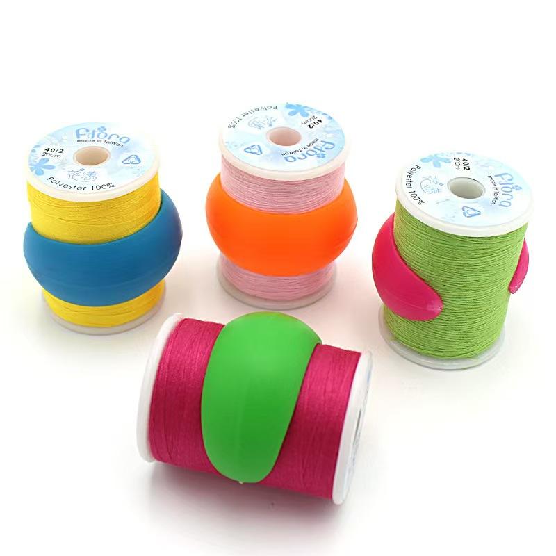 Rainbow Silicone Bobbin Spool Clips Prevent Thread Tangling Sewing Spool Hugger Fixing Clamp for DIY Sewing Crafts