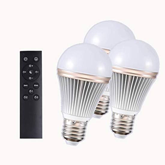 

12W LED Bulb, E26 Base, with Remote Control, Equivalent to a 100W Bulb, Warm White, Daylight, Dimmable, Color Adjustable, Timer, Night Light,