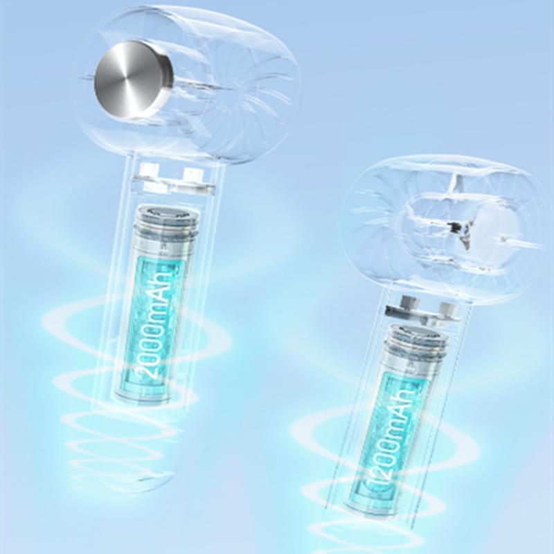 2025 Semiconductor Iced Handheld Fan USB Mini Creative Transparent Outdoor Portable Turbo Small Fan