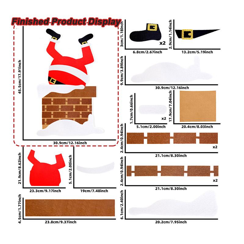 Christmas Decorations Sticker Non-Woven Elk Christmas Tree Snowman Door Stickers DIY Felt Window Wall Sticker Christmas Supplie