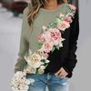 Autumn and winter new fashion round neck long sleeve printed elegant casual loose hoodie