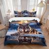 3pcs Wolf Reflection Bedding Set Down Comforter Cover and Pillowcases, Suitable for Guest Room Home Decoration All Seasons(No Insert) S0819026
