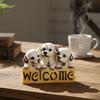 Welcome Dog Showpiece White Resin Statue For Home Décor - 4 X 5.5 Inch
