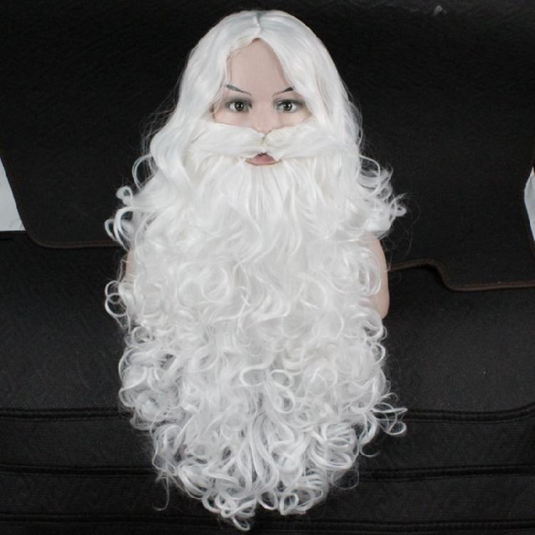 White Santa Beard and Wig Set Christmas Clause Cosplay Costume Accessories