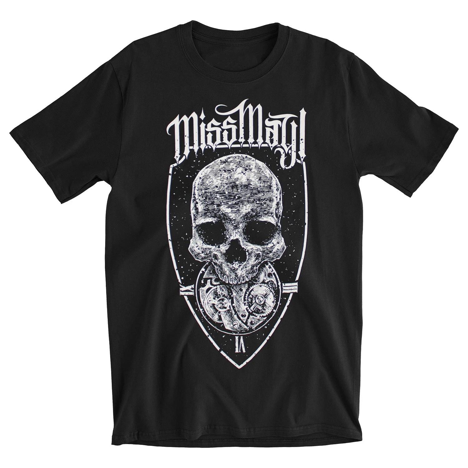Men s Miss May I Skull Shield T-shirt Medium Black XXXL