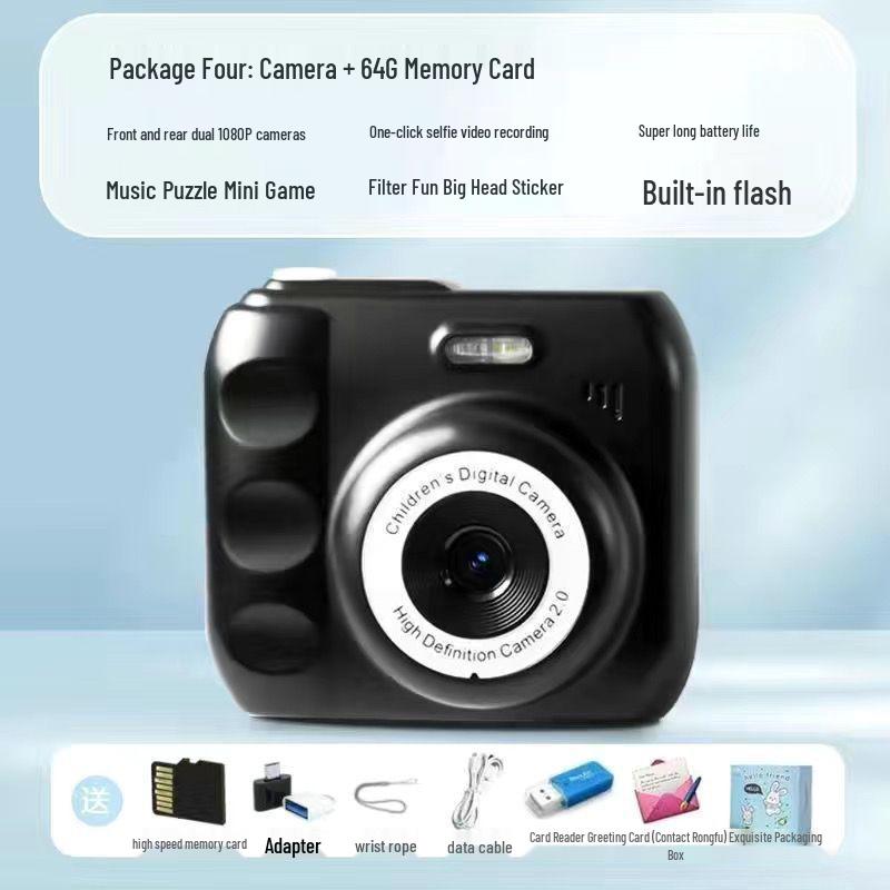 Children's 1080P Digital Camera with Photo Transfer, Selfie Burst Mode, and Built-In Games