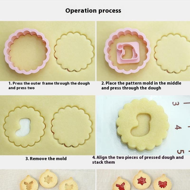 3D Vánoční vykrajovátka na sušenky Forma na sušenky Perníček Forma na sušenky Razítko Vánoční Novoroční Párty Dekorace Pečicí nástroje