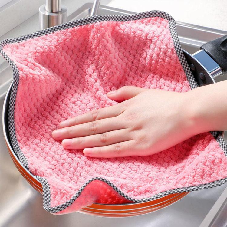 Dishcloth Towel Clean Cloth Dishcloth Decontamination, Water Absorption, Wool Free and Oil Free Kitchen Towel Thickened Towel
