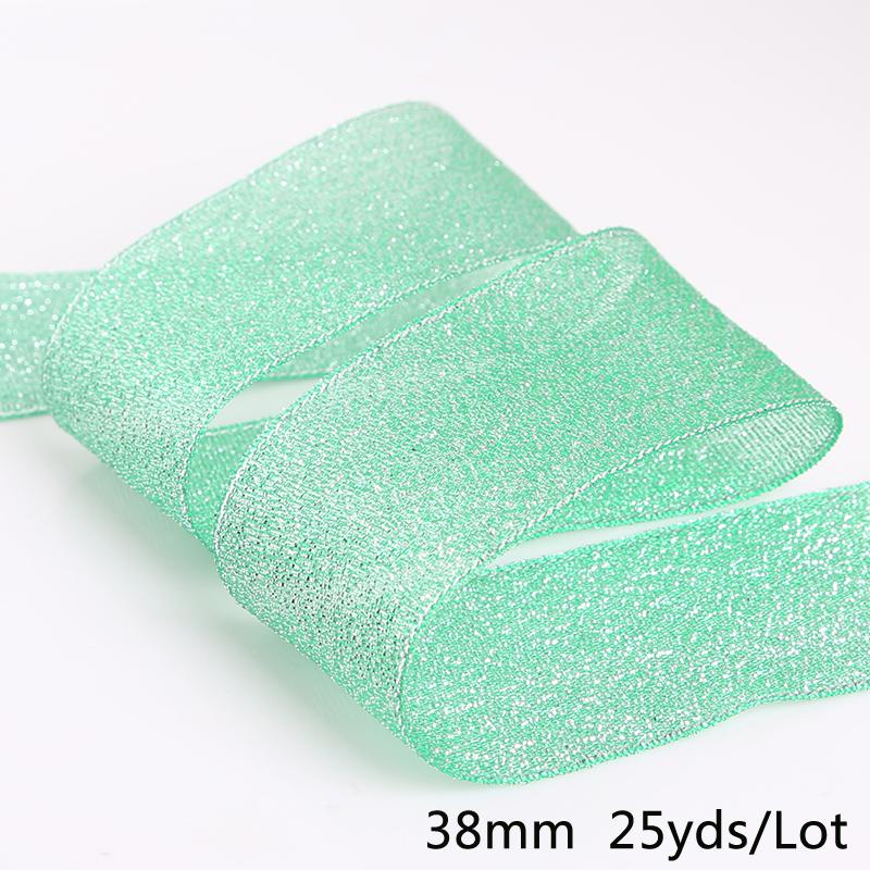 25Yards Metallic Ribbon Organza Ribbon For Wedding Party Decoration Gift Wrap Christmas Ribbons