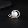 S925 Sterling Silver Natural Freshwater Pearl Ring Personality Temperament Light Luxury Inlaid 10Mm Bread Bead Ring