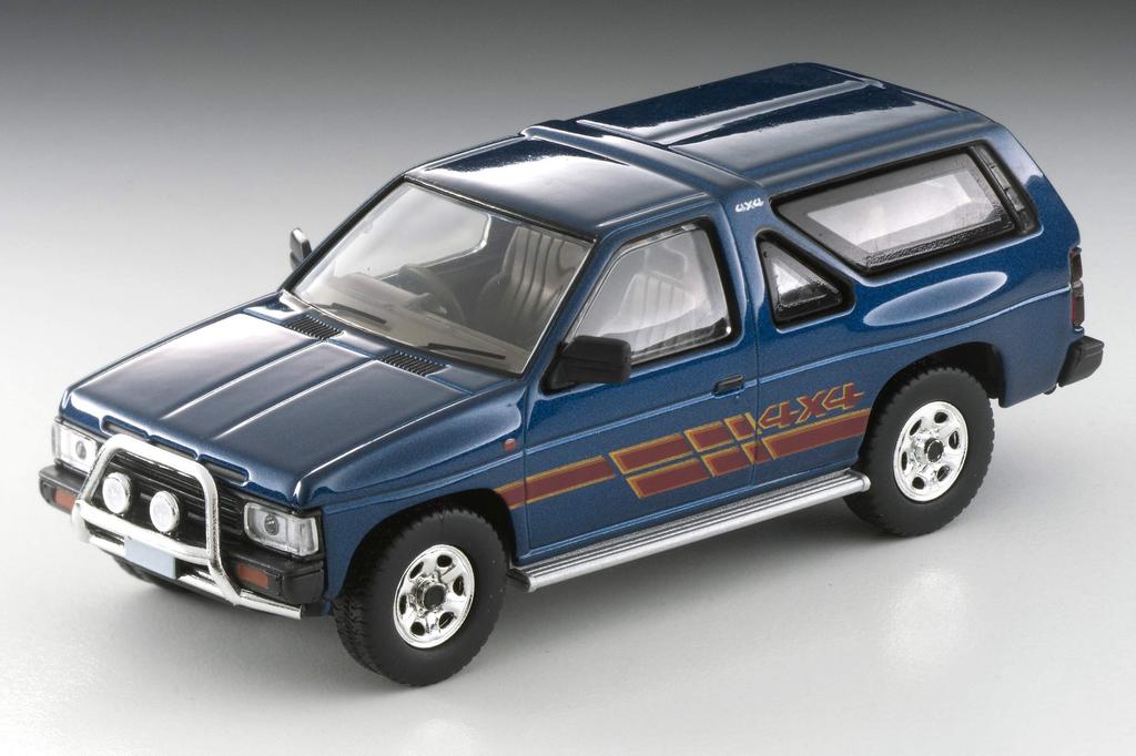 Tomica Limited Vintage Neo Nissan Terrano R3M with optional navy finished 1/64 LV-N63c parts, blue, model.