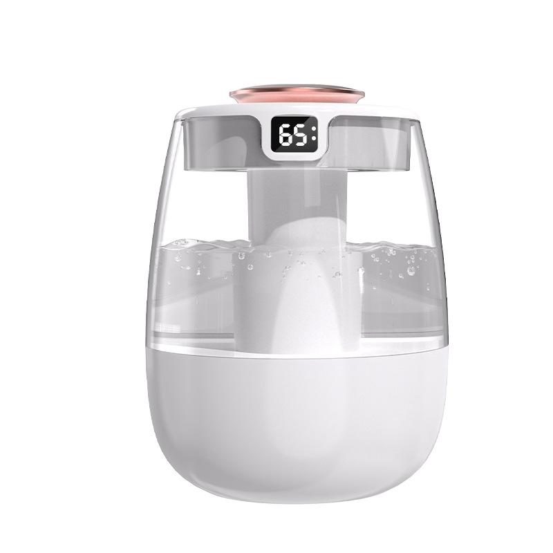 

Desktop air humidifier with large capacity and high fog content, three levels of silent night light for household bedrooms білий