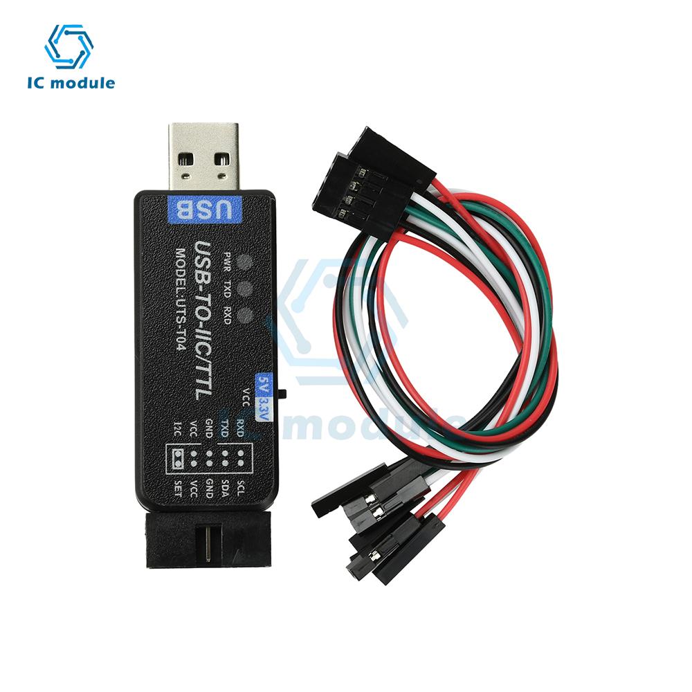 USB to IC2 IIC/TTL Serial Port Uart 2-In-1 Communication Module CH341T Serial Port Flashing Downloader