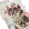 Tam Matkap Kare Elmas Boyama Kedi Resmi Taklidi Elmas Nakış Hayvan İğne Ev Dekorasyon
