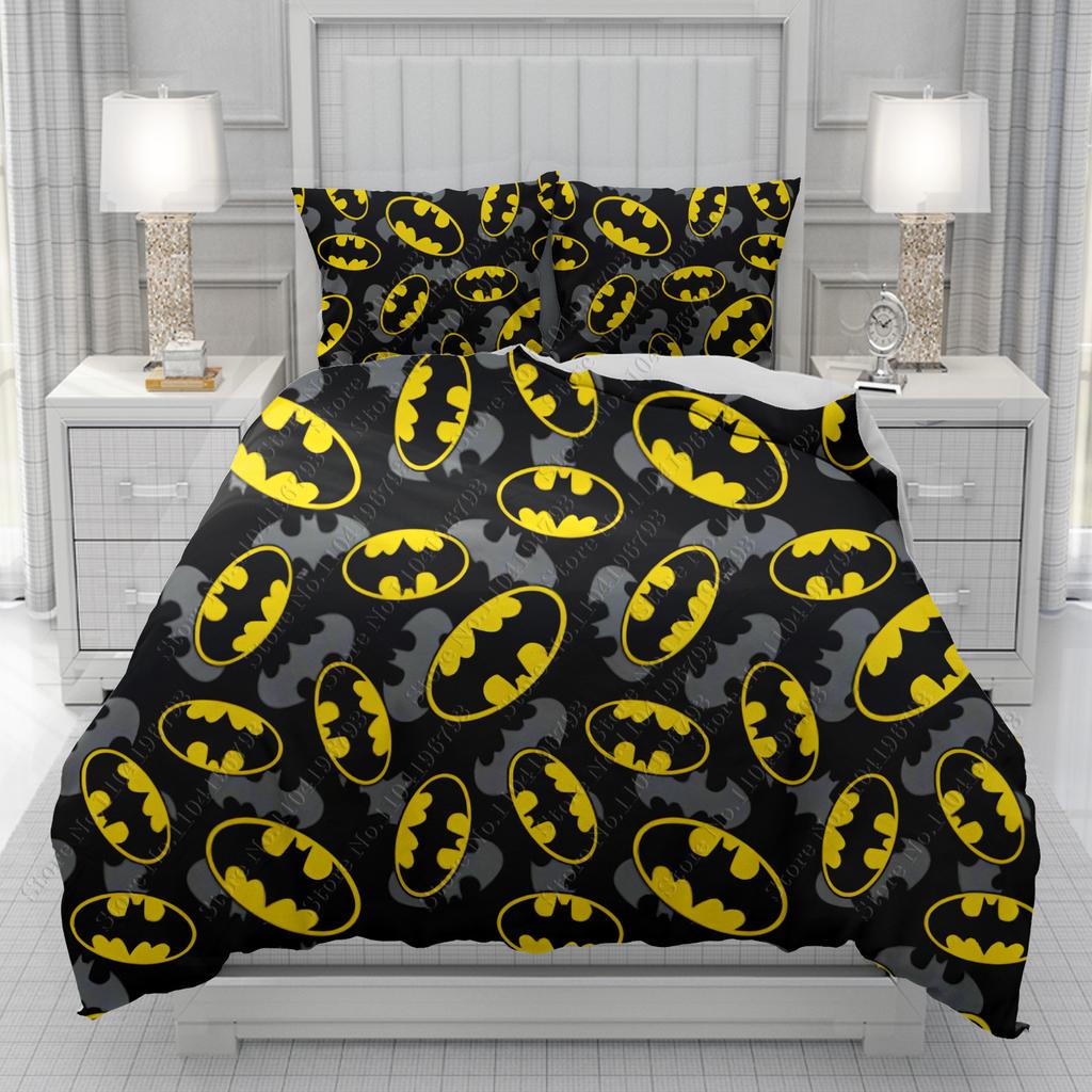 Superhero Batmans Duvet Cover Men women/Children KID Printing Disney Cartoon Bedding Set  Comforter Bed Soft