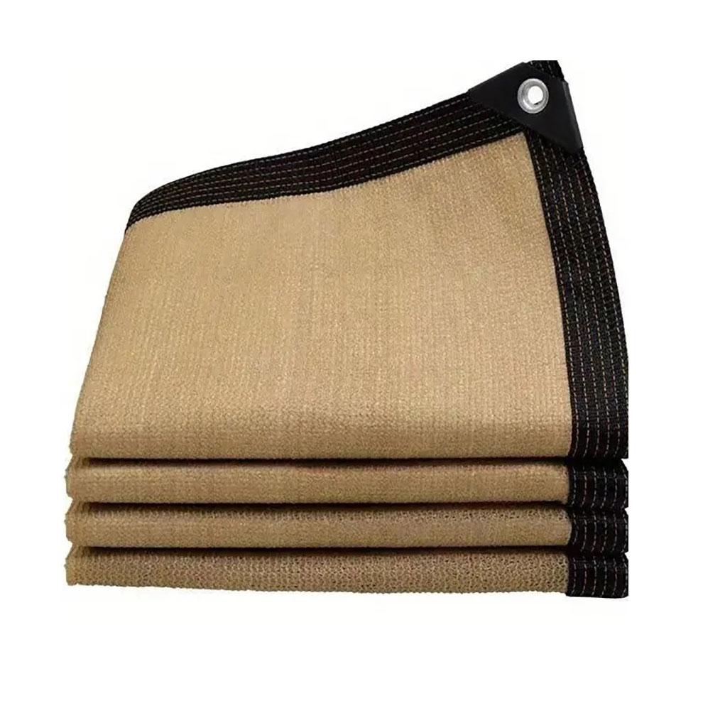 200x 400cm Summer Outdoor Shading Beige Shading Net Wrapped Perforated Shading Cloth Thickened Heat Insulation Net Shading Net