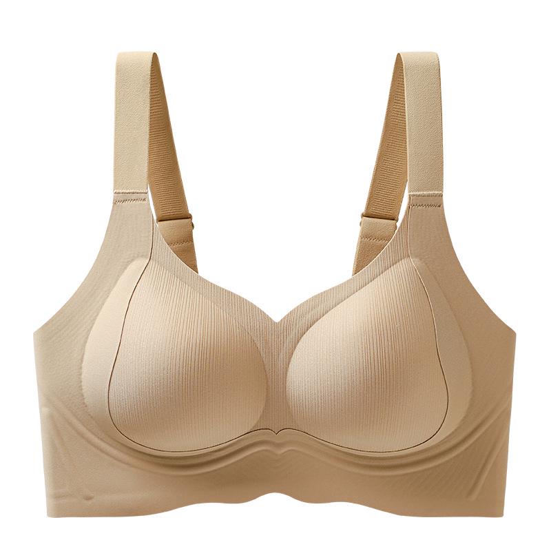 Red Festive Push-Up Lingerie for Small Busts - Anti-Sagging, Seamless, Side Boob Correcting Lift Bra