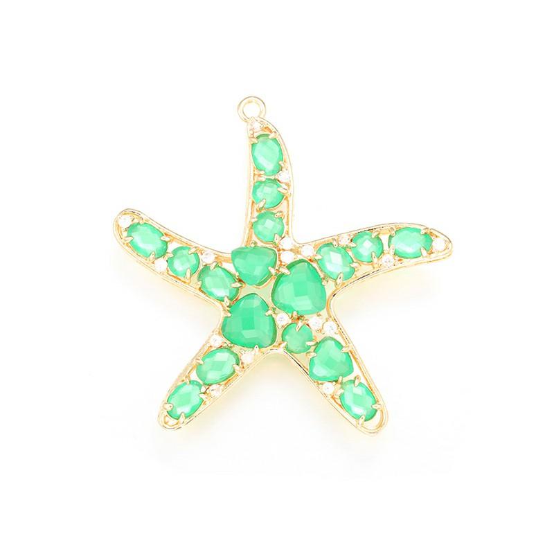 ZHUKOU 52x54mm pandantiv fashion Stea de mare din Cristal pentru femei Accesorii Handmade pentru Realizarea Colierelor Cercei model:VD417