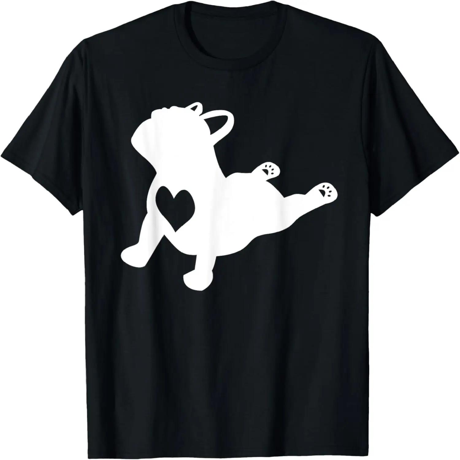 French Bulldog Yoga Pose Shirt with Heart of Love French Gift T-Shirt S