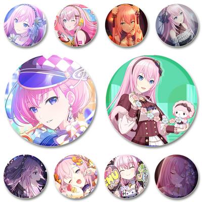 Badge cartoon Megurine Luka 32/44/58mm cosplay jeu broches fait main exquises épingles en émail pour vêtements sac à dos accessoires de bijouterie