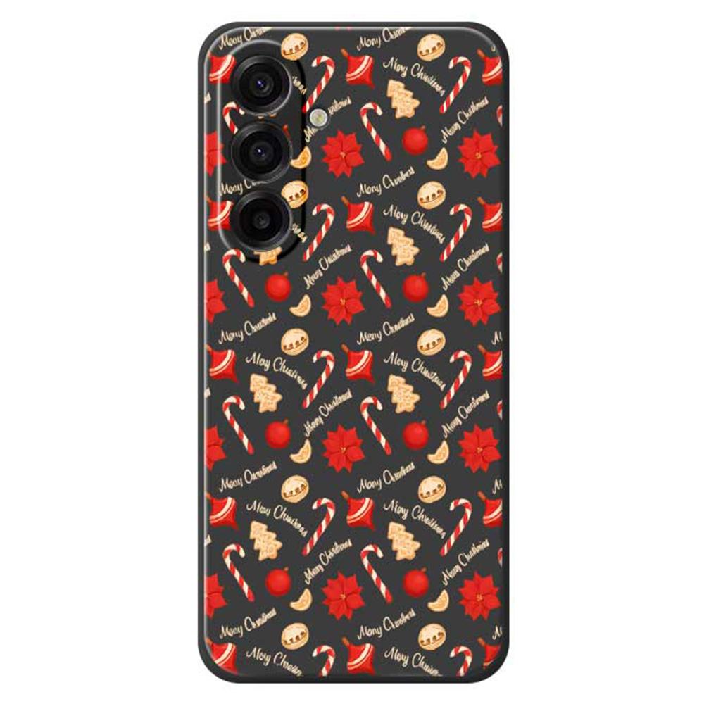 For Samsung Galaxy A17 5G Case Christmas Candy Pattern Printing Straight Edge TPU Phone Back Cover